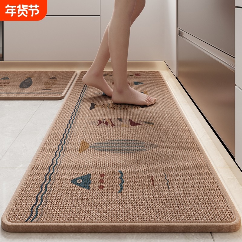 厨房地垫吸水吸油免洗可擦地毯门口防滑脚垫家用长条门垫耐脏垫子,居家布艺,厨房地垫,淘宝优惠券,粉丝福利购,淘宝优惠卷