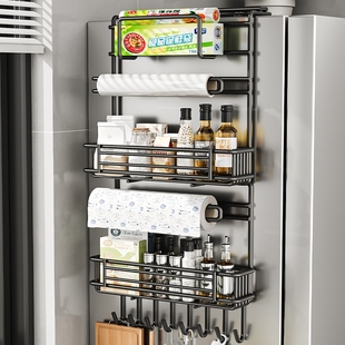 冰箱置物架侧面挂架多层厨房用品保鲜膜多功能收纳架调味料悬挂