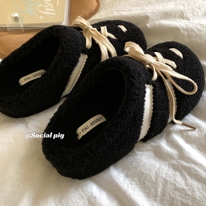 秋冬黑色系~秋冬羊羔加绒勃肯鞋女秋冬季包头毛毛鞋博肯增高棉鞋