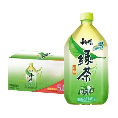 康师傅1L*12瓶绿茶瓶装茶饮料冰红茶茶饮料大瓶装香茶聚会节日饮G