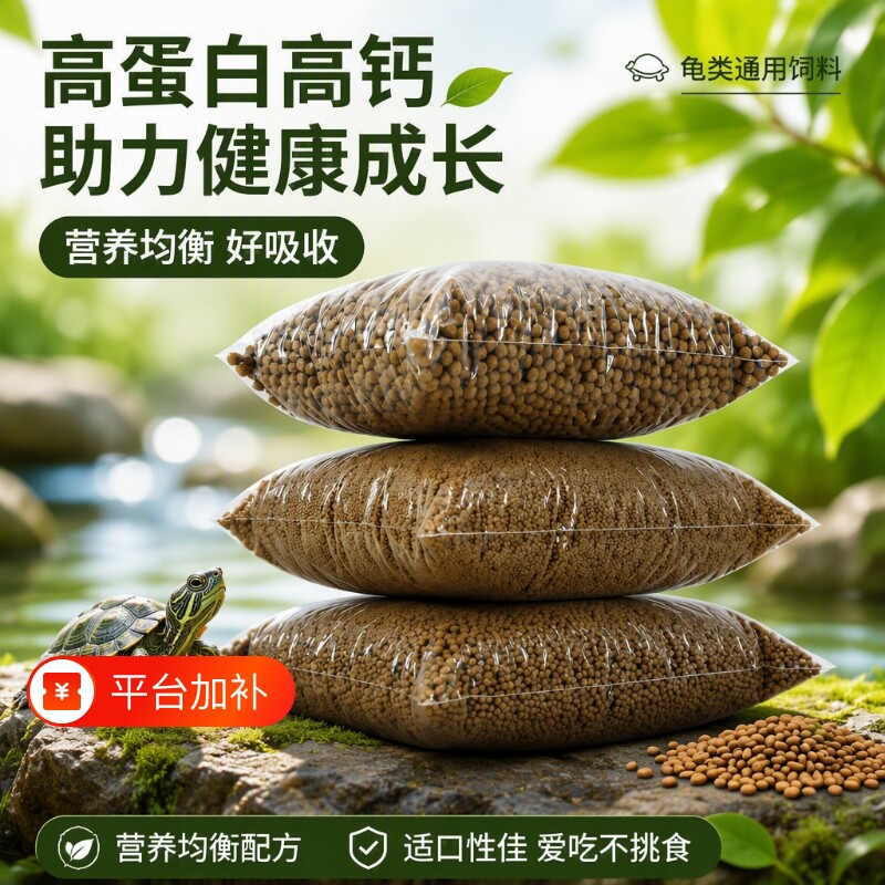 龟粮饲料小乌龟草龟食物巴西龟通用粮食甲鱼鳄龟颗粒幼龟动物高钙