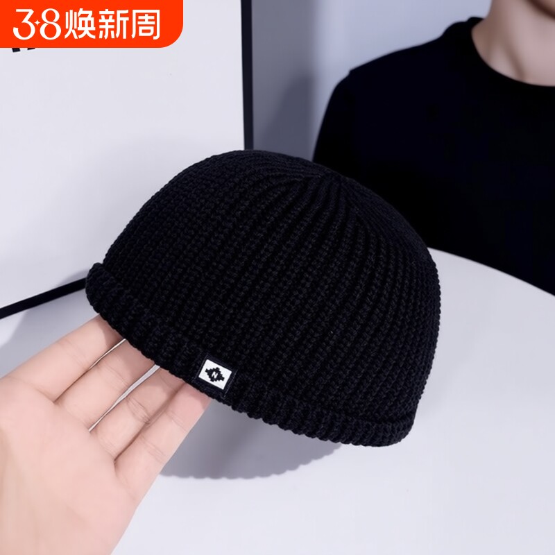 薄款无檐针织帽子男士女春秋雅痞包头西瓜帽寸头瓜皮帽冷帽毛线帽