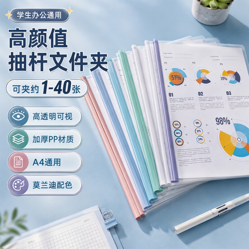 抽杆夹文件夹a4资料夹拉杆夹横版图片