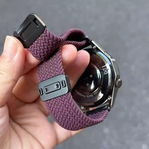 适用华为GT5/4手表带尼龙编织watch3Pro表带磁吸卡扣gt2/3/6弹力透气荣耀GS4/GS pro男女22mm接口