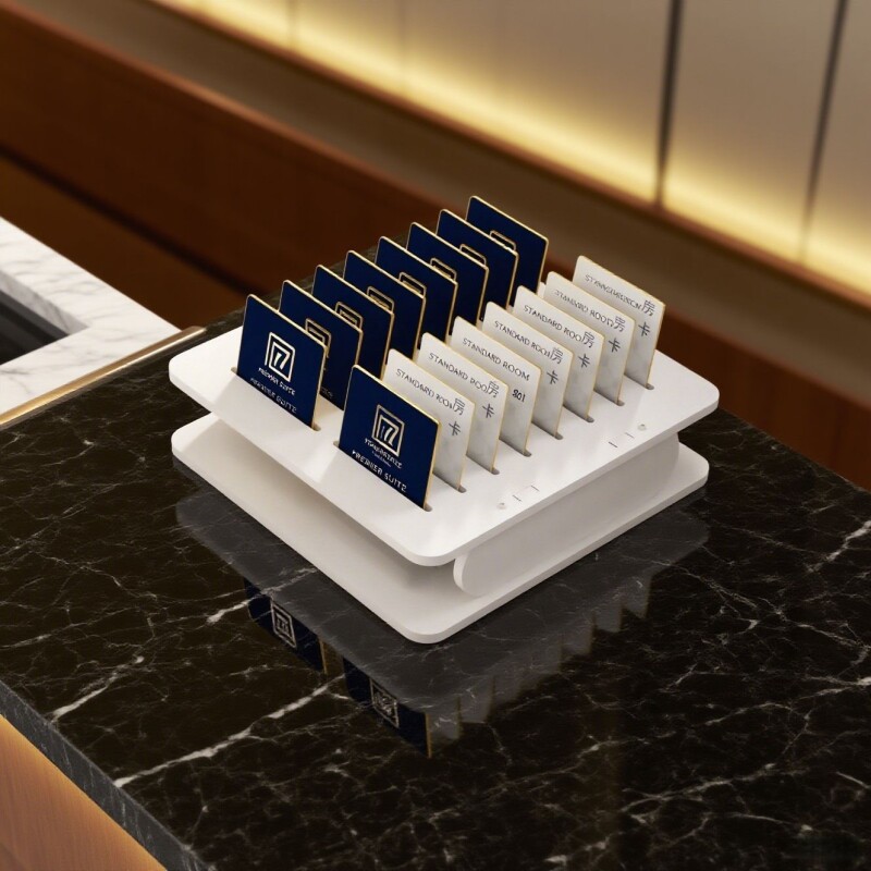 酒店前台房卡收纳盒宾馆健身洗浴会员卡整理盒多格分格台面置物架