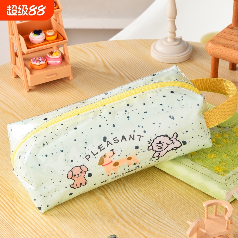 可爱墨点小狗笔袋高颜值ins风小众不撞款学生女生小孩儿童卡通文具盒铅笔袋大容量2025新款