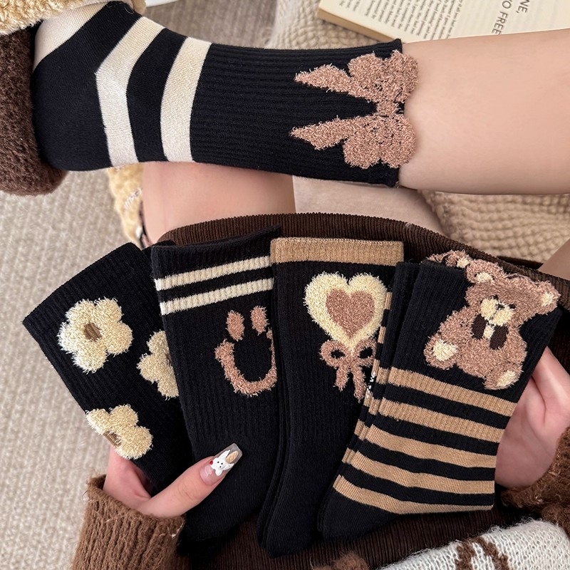 袜子女款2025新款爆款保暖中筒袜