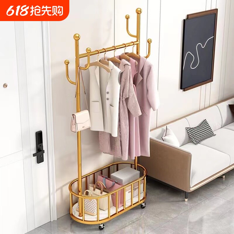 卧室落地家用挂衣架室内阳台轻奢晾衣服置物架房间简易衣帽架