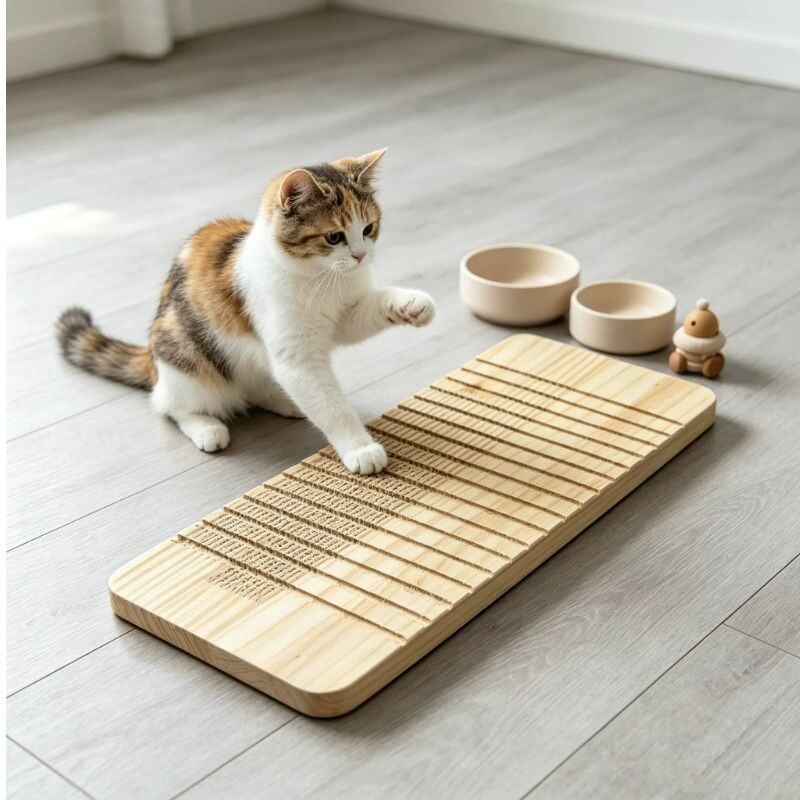 纯实木耐磨猫抓板不粘毛两用猫咪床不伤抓无漆纯木原木木质猫爬架图片