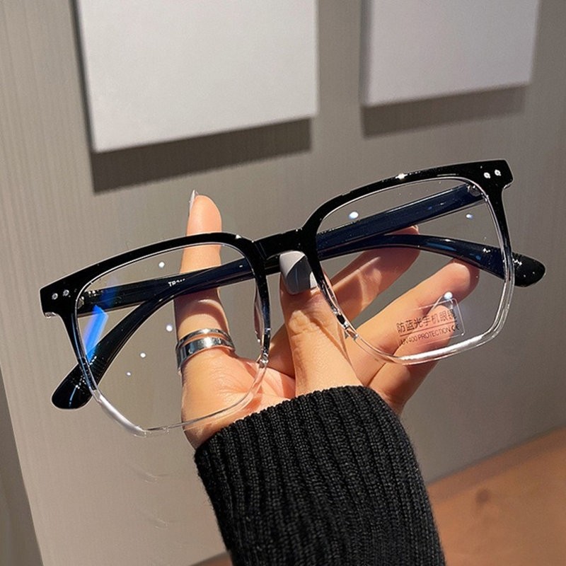 个性大框无度数素颜蓝光近视镜男潮大脸网红款眼镜框架女可配度数