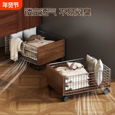 浴室柜下脏衣篓置物架推车置物架