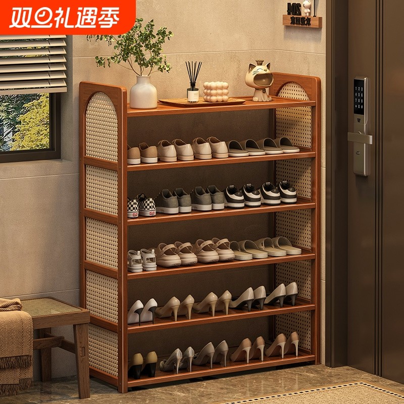 鞋架子家用门口多层2025新款楼道小竹窄室内入户简易鞋柜楠竹租房