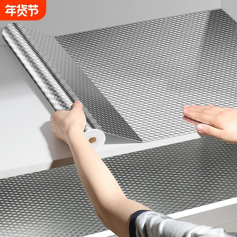 加厚厨房防油贴纸耐高温灶台墙纸防水防潮自粘厨柜贴膜铝箔锡箔纸