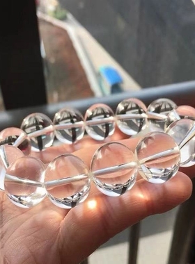 爆款仿水晶白水晶手串圆珠切面单圈手链男女饰品三圈手串