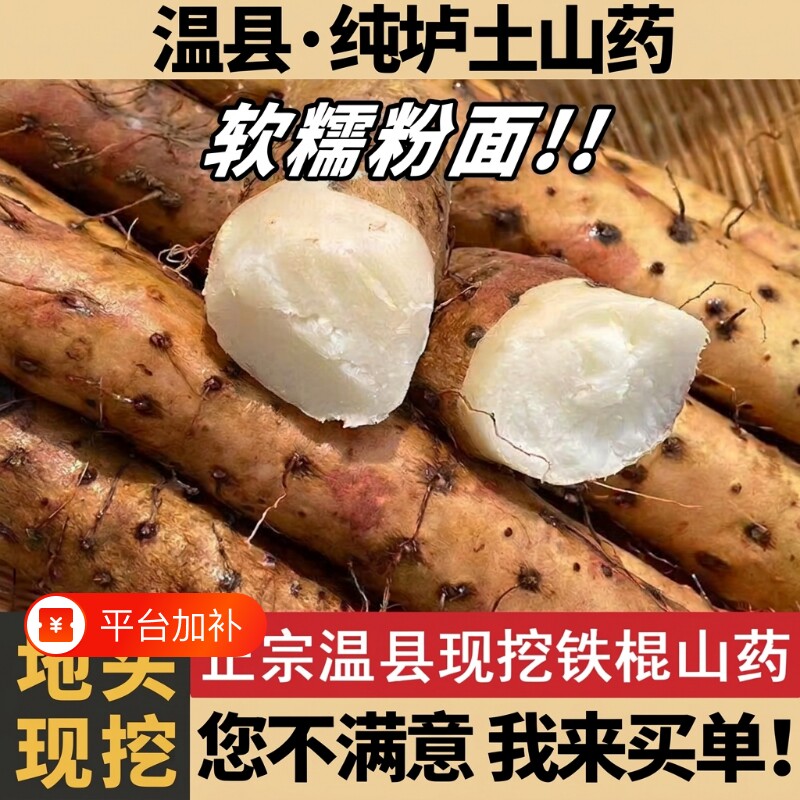 铁棍山药铁杆河南焦作温县铁棍山药新鲜特产整箱准现挖细小短