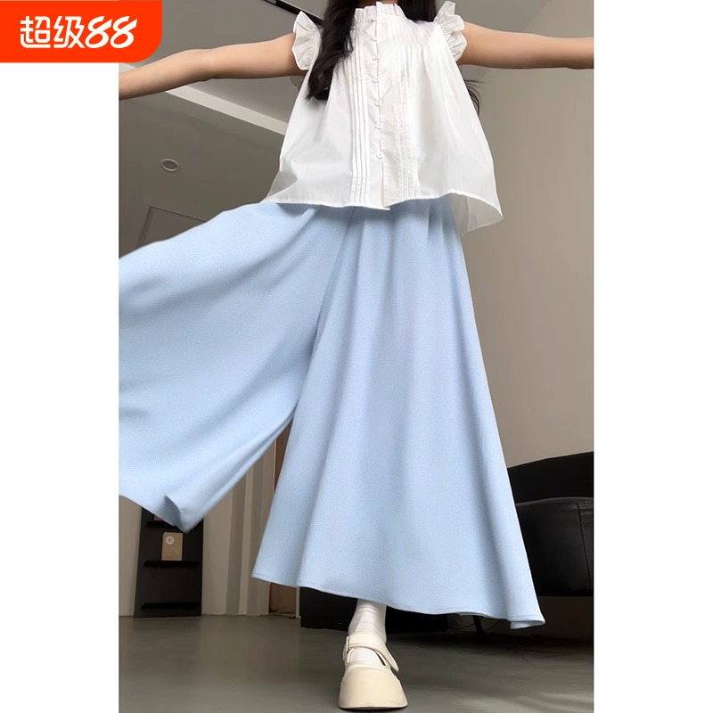 女童阔腿裤儿童2025薄款夏季新款裙裤大童夏装女孩裤子套装裤裙夏