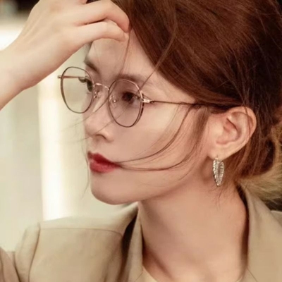 灿烂的风和海陈昊宇同款纯钛近视眼镜框女适合小脸厚边高度数镜架