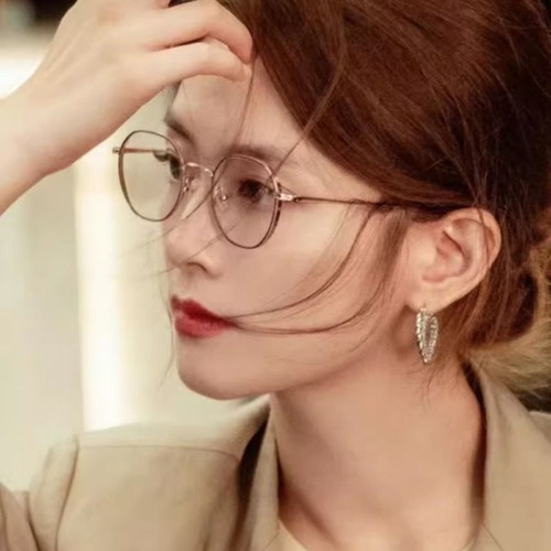 灿烂的风和海陈昊宇同款纯钛近视眼镜框女适合小脸厚边高度数镜架