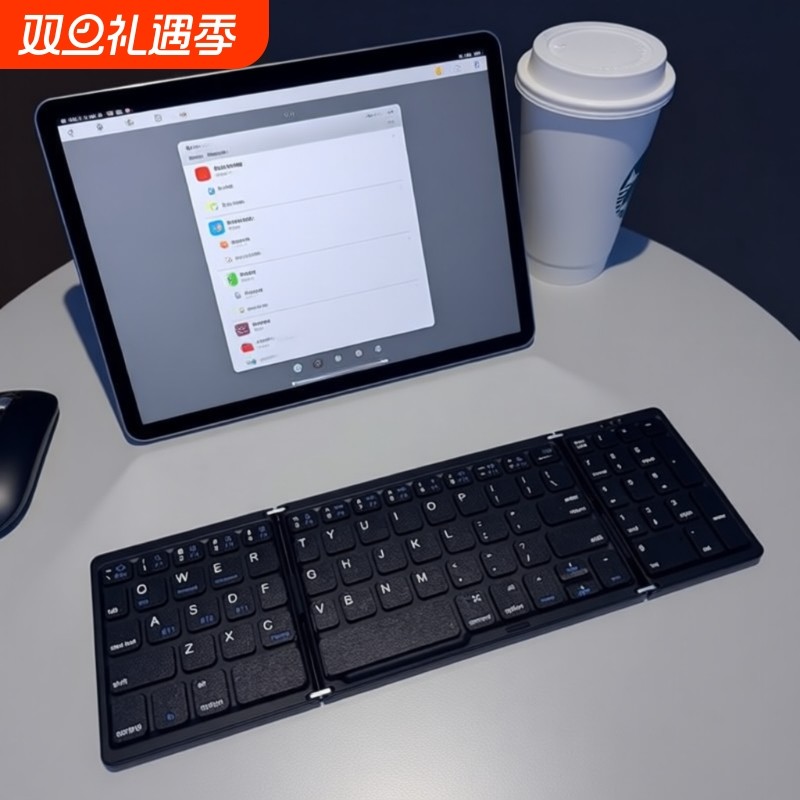 全尺寸三折叠带数字区蓝牙键盘