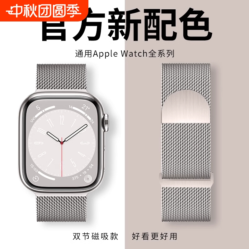 适用iwatch米兰尼斯金属磁吸表带