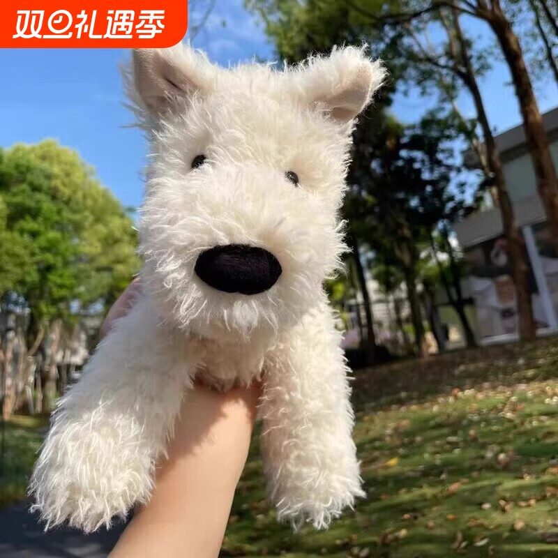 圣诞可爱小狗狗玩偶西高地公仔毛绒玩具女孩睡觉抱专用生日礼物