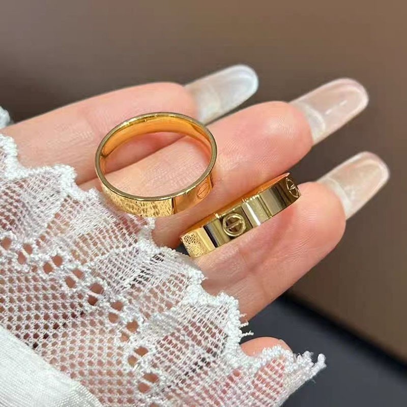 金店同款素圈戒指车花光面仿黄金硬金戒子男女情侣对戒指环