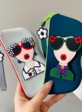 高级感眼镜袋女便携太阳镜防摔旅行墨镜收纳包可挂防丢可爱眼镜盒