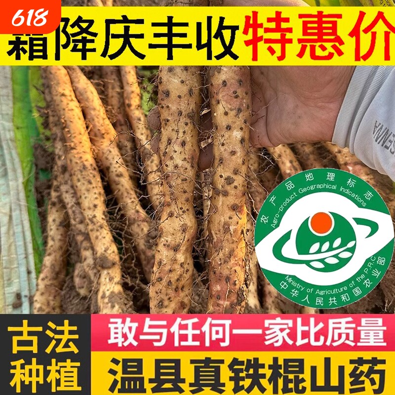 温县垆土铁棍山药新鲜蔬菜铁杆淮山药正宗河南焦作怀山药粉干5斤