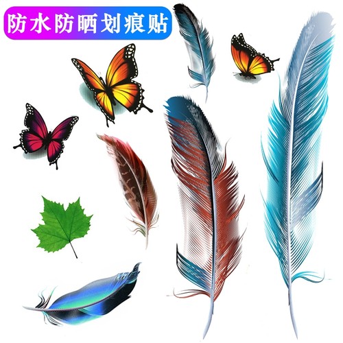 汽车羽毛车贴小贴画防水防晒