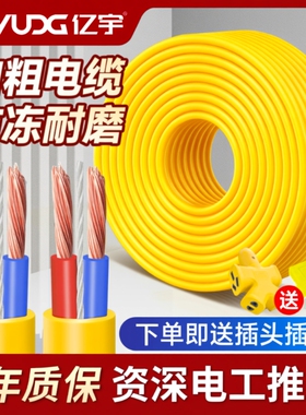 国标rvv电缆线电线2芯3芯4芯1.52.546平方护套软线防冻防水电源线