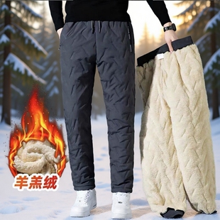 加绒加厚保暖休闲裤 棉裤 防水冲锋裤 2025年秋冬季 加棉黑色 防风裤