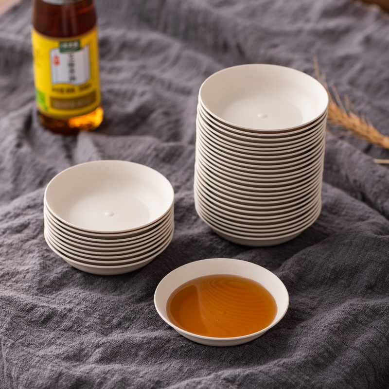 稻壳一次性酱料酱油调料烧烤调味碟食品级小碟醋碟商用批发碟子