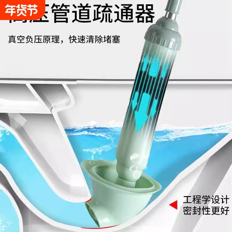 通马桶疏通器皮搋子吸马桶塞堵了下水管道的专业工具厕所堵塞器