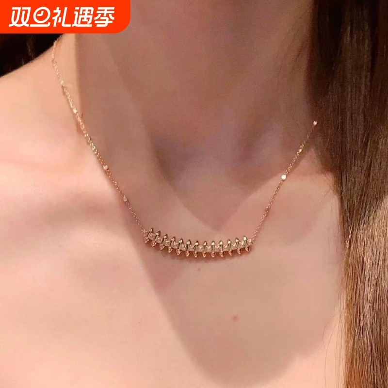 高板本铆钉转动钉子项链女轻奢百搭小众设计高级感子弹头锁骨链