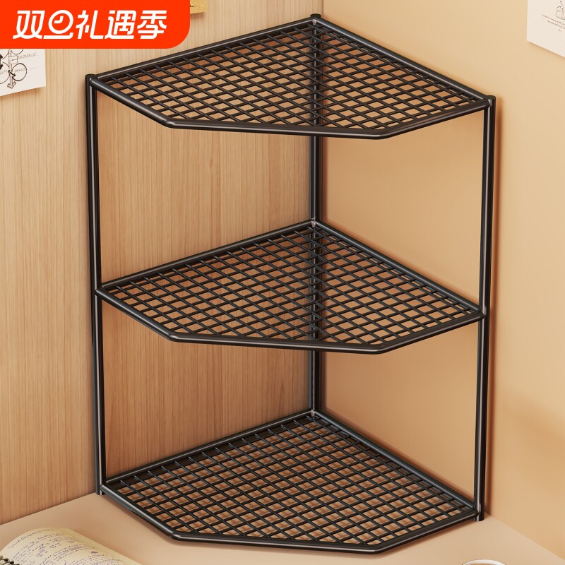 桌面书架学生宿舍书桌转角小书柜多层置物架开放式书本文件放置架