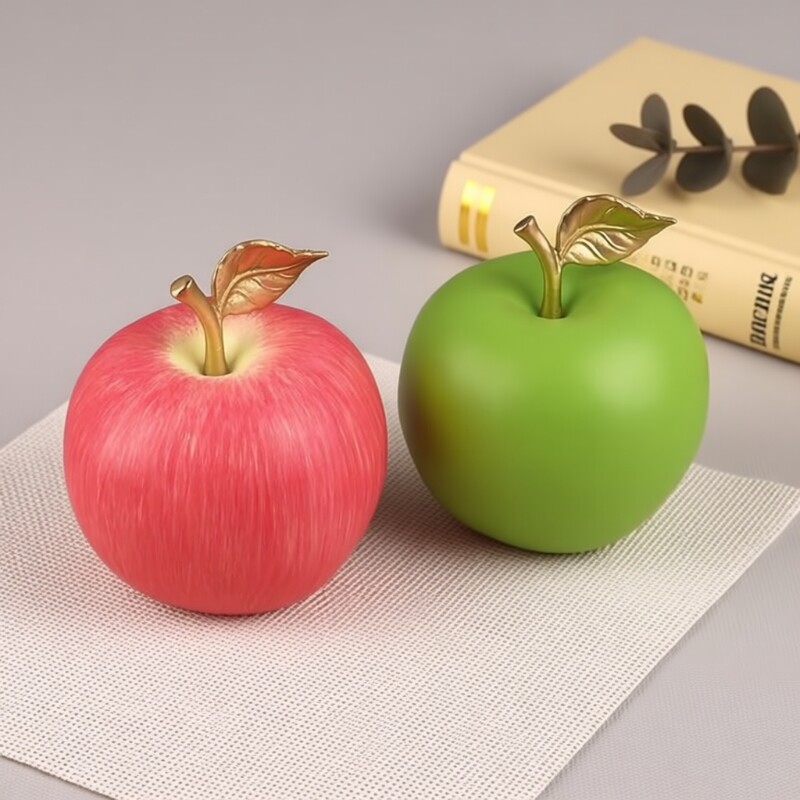黄铜苹果手工彩绘铜苹果桌面摆件吉祥苹果家居装饰品铜工艺品礼品