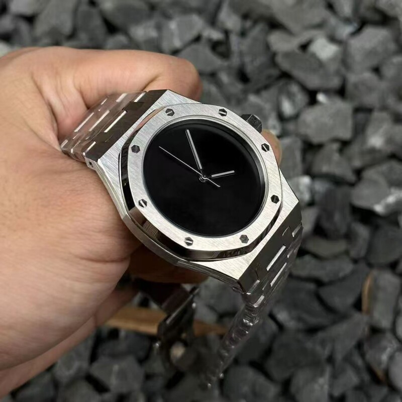 41mm大表盘橡树系列无字手表自动机械表男表2026年新款不锈钢