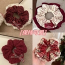 秋冬新款 卡通小狗可爱大肠发圈甜美丸子头扎头发橡皮筋高级感头饰