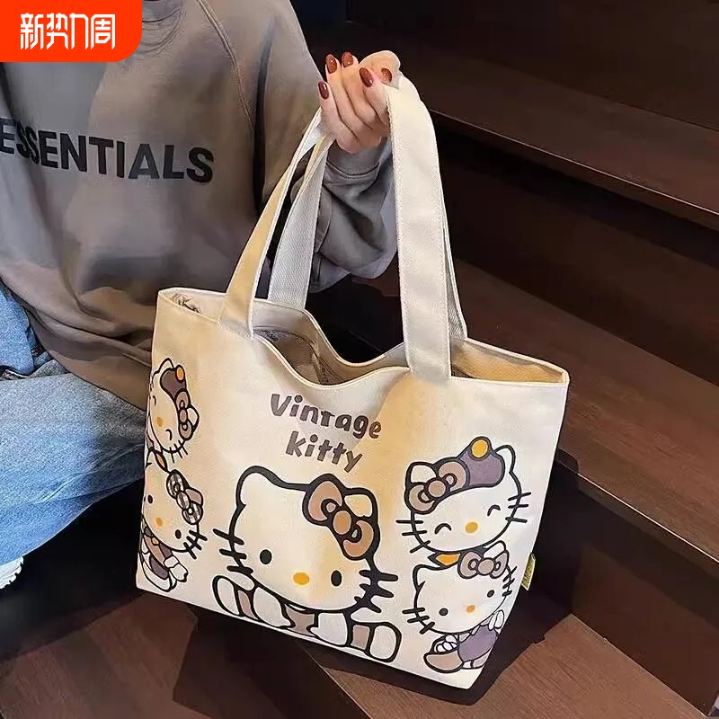 2026新款洋气大容量女大学生单肩包新款休闲帆布包包潮韩版托特包