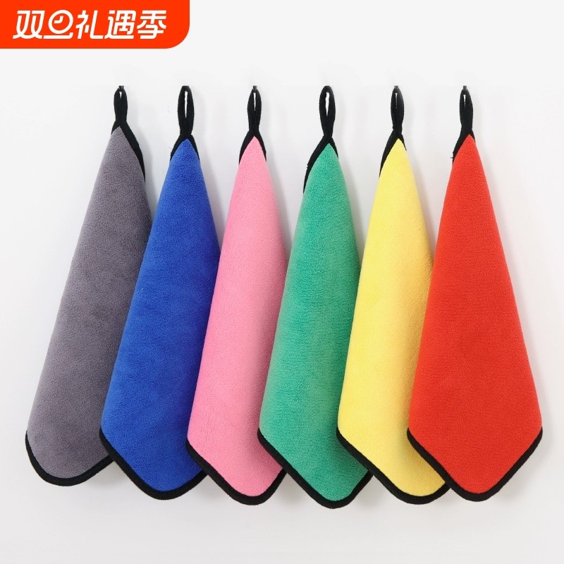 高密度双面超厚珊瑚绒擦车洗车毛巾抹布清洁巾多色神器专用不掉毛