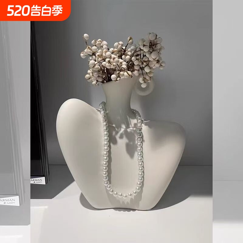 创意人体造型艺术花瓶客厅插花花器家居酒柜装饰品小众摆件高级感