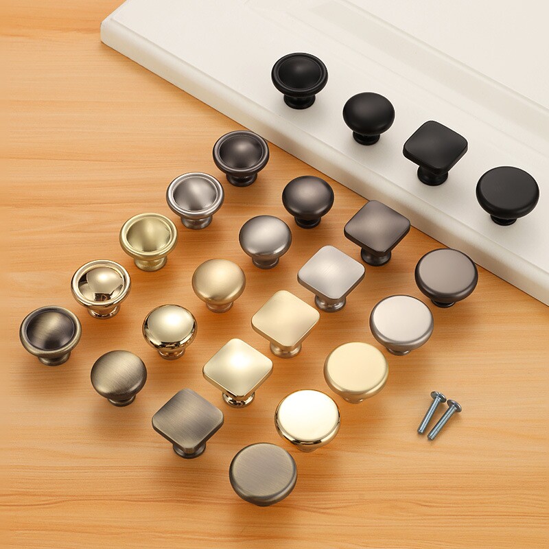 高端衣柜门拉手单孔抽屉小拉手现代简约橱柜把手锌金拉丝电视柜