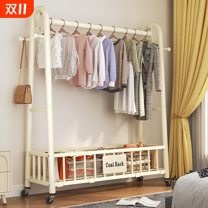 衣帽架落地卧室家用房间挂衣架置物晾衣架简易移动收纳挂衣服架子