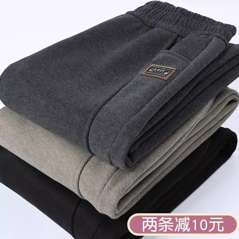 妈妈毛呢裤子秋冬加绒休闲裤外穿