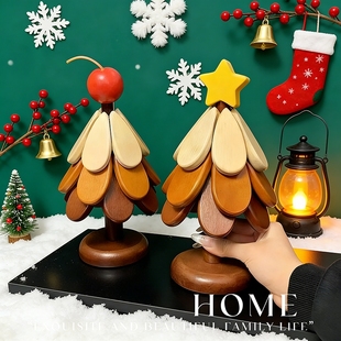 圣诞树隔热垫实木创意摆件杯垫餐桌垫家用防烫耐高温折叠锅垫防水