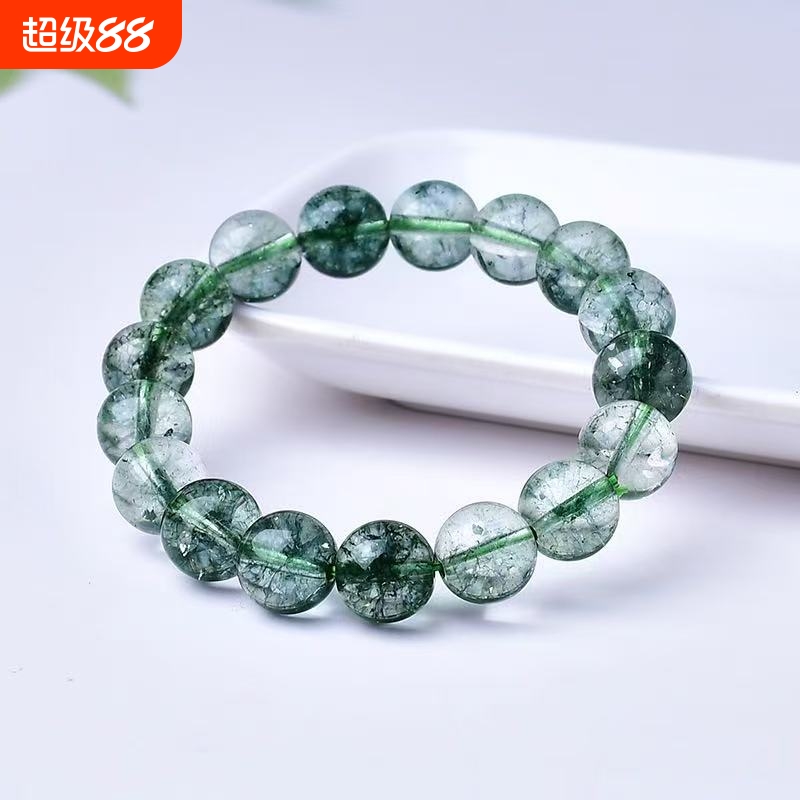 绿水晶幽灵千层满天星手串