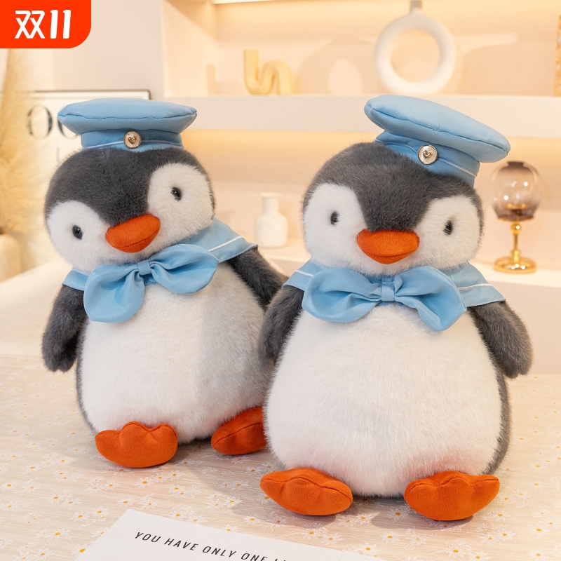 可爱海军企鹅毛绒玩具公仔