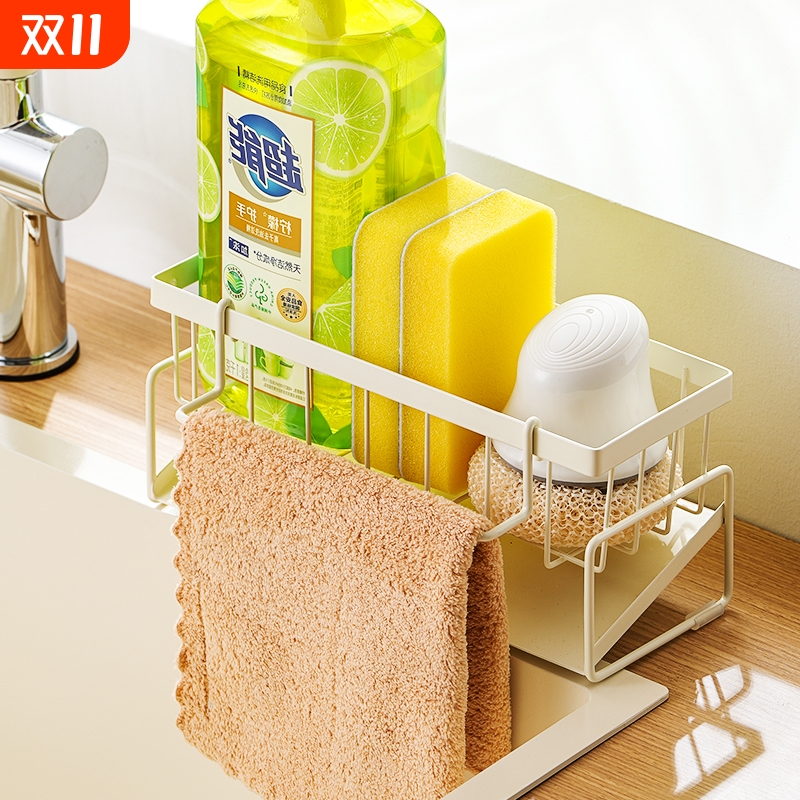 厨房置物架海绵沥水架水龙头洗菜池水槽洗碗用品抹布收纳沥水架子