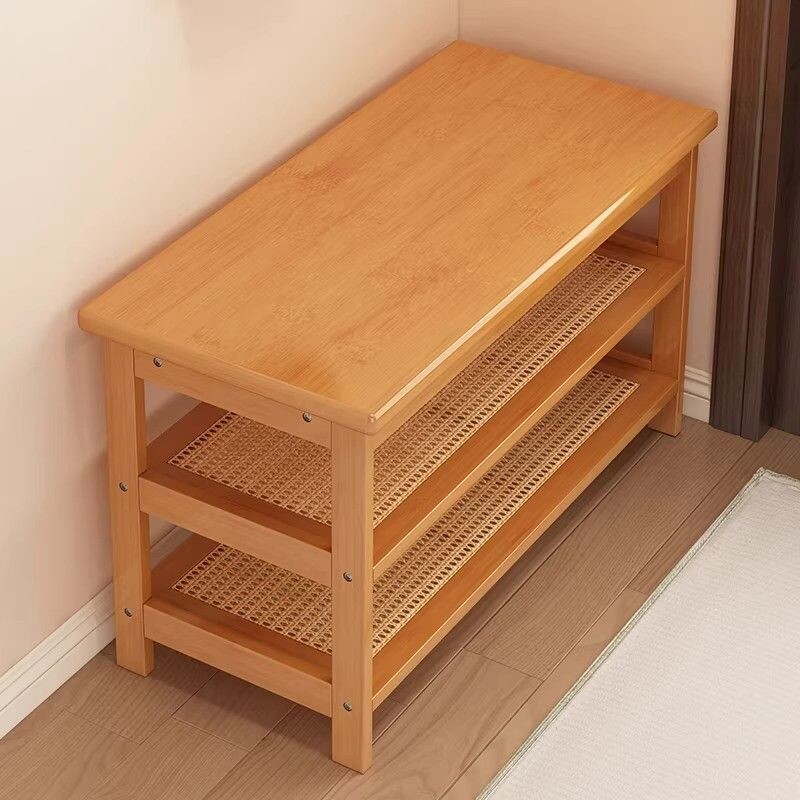 藤编换鞋凳门口家用穿鞋凳入户进门可坐鞋柜坐凳一体高级感玄关凳