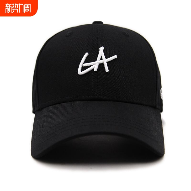 字母刺绣棒球帽LA透气遮阳休闲户外帽韩版百搭新款白色